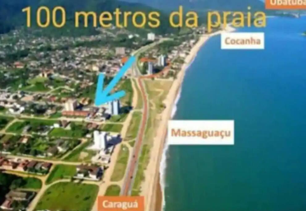100Mts Da Praia Com Churrasqueira, Piscina E Wi-Fi Caraguatatuba Eksteriør billede